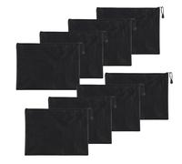 YUZHEDM Pack of 8 Wallets Black A5 24 x 17 cm Money Bags Bank Bag Waterproof Oxford Fabric Waterproof Document Bag Suitable for Home, Office, Stationery, Banknotes, Documents etc., black