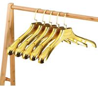 YuZhinnqp 5Pcs Hangers,Plastic Hangers,360 Degrees Rotate Wide Shoulder Hangers,Non Slip Thick Hanger,for Wedding Dress,Dresses (Gold-S)