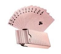 YuZhou Rose Gold Poker Cards, Magic Game Card Magic Poker Cards Gold Foil Playing Card Waterproof Deck of Plastic Poker Card for Game Family Birthday Party