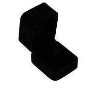 YuZhou Velvet Ring Box Small Black Engagement Cufflink Earring Brooch Jewelry Gift Box Storage Case Organizer for Men Proposal Wedding Day Bridal Ceremony Women