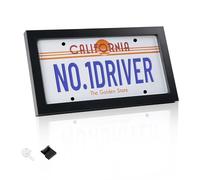 Yuzhrao License Plate Wall Frame - Black License Plate Frame for 6x12 Inch Plates Display, Modern Solid Wood with High Clarity Acrylic Panel, Great for Decoration