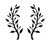 Yuzhuo 2 Pieces Metal Tree Leaf Wall Décor Branch Leaf Wall Art for Indoor Outdoor Garden Home Bedroom Living Room Decorations (Black)