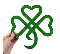 Yuzhuo Shamrock Decorations St Patricks Day Decorations Irish Wall Art Shamrock Ornaments Metal Clover Wall Good Luck Clover Home Decoration for Bathroom Laundry Room Farmhouse Home Office (Green)