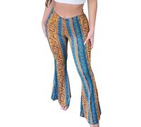 YUZIBAO Women's Flare Yoga Leggings High Waisted Boho Palazzo Wide Leg Pants Bell Bottoms, Yellow, M