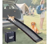 YUZINO 152cm Foldable Dog Ramps for Cars, Portable Dog Ramp With Handle, Dogs Car Ramp with Anti-Slip Surface, Pet Ramps for Dogs Up to 165lbs/75kg Suitable for Car, Suv & Truck