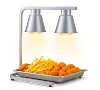 YUZINO 2Pcs Food Heat Lamp, Food Warmer Adjustable 3 Levels Height, 2 * 250W Infrared Food Warmer Heat Lamp for Buffet Kitchen Restaurant Hotel (Double Bulbs)