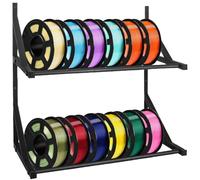 YUZINO Double Tiers Filament Storage, 3D Printer Filament Storage Box Heavy Duty Metal Shelf Hold Up To 15KG Each Tier, Wall Mount Filament Metal Rack Holder for ABS/PLA/TPU/Nylon