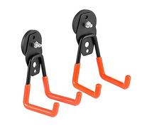 Yuzita Two Pieces Heavy Duty Large Garage Magnet Hooks, Strong Storage Utility Magnetic Hooks with Anti-Slip Coating for Indoor & Outdoor Hanging (Orange)