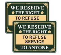 Yuzkouge 2 Pack We Reserve The Right To Refuse Service To Anyone Sign, 10 ”x7 ” Metal Sturdy Rust Aluminum Sign, Weatherproof, Fade Resistant, Easy Mounting., Green -1