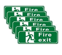 Yuzkouge Fire Exit Sign 6 Pack,Rust Free Aluminum,30x10 cm | Fire Safety Sign, Weatherproof, Fade Resistant, Pre-drilled Mounting Holes Sharp Legible Printing