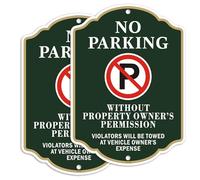 Yuzkouge No Parking Sign, Violators Will Be to Towed at Vehicle Owner’s Expense - 2 Pack, 12” x 18” Rust Free Aluminum Sign, Weatherproof, Fade Resistant