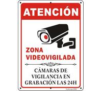 Yuzkouge Plaque de Señalización Zone Videovigilada - Pack of 2, 25 x 18 cm, Aluminio Inoxidable para Propiedad Privada, Resistant al Clima, Anti-Desgaste por Sol y Fácil Instalación