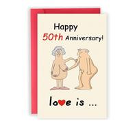 YUZNA 1 x Gold Wedding Card with Envelope Greeting Card Wedding Card Congratulations Folding Card 50th Wedding Anniversary Golden Wedding Greeting Card