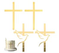 YUZNA Pack of 4 Cake Decorations, Communion, Christening, First Communion Decoration, Cake Decoration for Girls and Boys