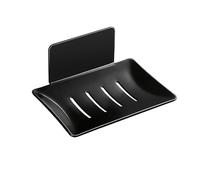 YUZP Soap Holder for Shower,Stainless Steel Soap Dish,Simple Bar Soap Tray,Wall Mounted Soap Stand with 3M Adhesive Back,Rustproof Soap Saver Sponge Holder for Bathroom,Tub,Kitchen Sink (Black)