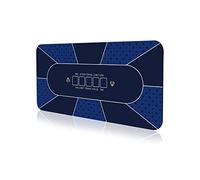 YUZPKRSI 120×60cm Poker Mat, 6 Players Texas Hold'em Poker Rubber Mat Poker Topper for Tables, Folding Portable Poker Table Top Layout w/Carrying Bag for Poker Games, Blackjack, Casino