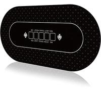 YUZPKRSI Poker Mat 180×90cm, 10 Players Texas Hold'em Poker Rubber Mat Poker Topper for Tables, Folding Portable Poker Table Top Layout w/Carrying Bag for Poker Games, Blackjack