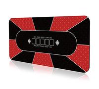 YUZPKRSI Poker Mat 180×90cm, 10 Players Texas Hold'em Poker Rubber Mat Poker Topper for Tables, Folding Portable Poker Table Top Layout w/Carrying Bag for Poker Games, Blackjack
