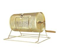 YUZPKRSI Raffle Drum, Professional Brass Plated Raffle Ticket Spinning Cage with Wooden Turning Handle, Large Capacity Holds 2500 Tickets, Raffle Balls (Not Included)