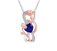 YV-cozx Birthstone Necklaces for Women Birth Flower Necklace Anniversary Birthday Jewelry Christmas Gifts for Mom Her Wife, little, Copper, Cubic Zirconia
