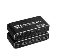 YVAAASIYC 2x2 -compatible Matrix Switch Splitter with SPDIF & L/R 3.5mm 4x2 Support HDCP 2. ARC 3D 4K@60(ZY-HM22A)