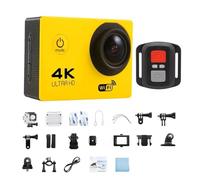 YVAAASIYC 4K Action Camera 1080P/30FPS WiFi 2.0" 170D Underwater Waterproof Helmet Video Recording Sports Cameras Outdoor Mini Cam(Yellow)