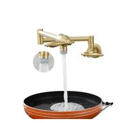 YVAAASIYC Antique Built In Brass Pot Filler Kitchen Faucet Single Hole Faucet With 2 Handles Gold Black Faucet Wall Mounted Cold Water Tap(BRUSHED GOLD TYPE B)
