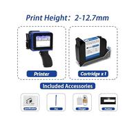 YVAAASIYC DC12 Portable Mini Split Printer 12.7mm Handheld Inkjet Printer Non-encrypted QR Barcode Image Logo Date Coding Machine(With 1 ink)
