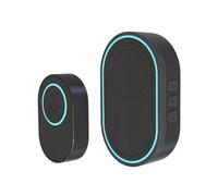 YVAAASIYC Wireless Doorbell App Intelligent Home Welcome Waterproof Button LED Light 433MHz Security Alarm Smart(Black WiFi 1)