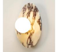 YVAMNAD Alabaster Wall Sconce Hardwired G9 Modern Bathroom Sconces Wall Light 3000K LED Natural Marble Wall Sconces With Glass Wall Lamp Natural Alabaster Sconce Lighting Marble Stone Vanity Light Fix