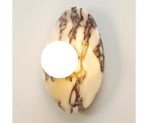 YVAMNAD Alabaster Wall Sconce Hardwired G9 Modern Bathroom Sconces Wall Light 3000K LED Natural Marble Wall Sconces With Glass Wall Lamp Natural Alabaster Sconce Lighting Marble Stone Vanity Light Fix
