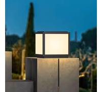 YVAMNAD Modern Post Cap Light Outdoor Fence Deck Column Lamp IP65 Waterproof Outside Housing Landscape Path Lamp Aluminum Black Post Lantern Pillar Lighting For Porch Flat Surface Patio Garde