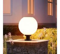 YVAMNAD Solar Post Caps Light Outdoor Column Lights Aluminum Fence Deck Caps Lantern Pedestal Post Lamp Solar Powered LED Globe Pillar Light IP65 Waterproof Outside Landscape Street Lighting Fixtures