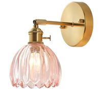 YVAMNAD Wall Sconce With Glass Lampshade Wall Lighting Bathroom Vanity Light Fixture Glass Single Head Metal Wall Lamp Nordic Wall Decor E27 Lighting Minimalist Interior Lighting Wall Lights Bedside W