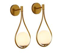 YVAMNAD Wall Sconce With Glass Lampshade Wall Lighting Indoor Wall Light Globe Glass Wall Sconce Modern Mid Century Drop Wall Mounted Light Elegant Wall Lighting For Bedroom Living Room Hallway Hotel