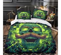 YVASPQRTW 3D Bone Skull Bed Set Soft Premium Brushed Microfiber Easy Care Skull Bedding Quilt with Zipper for Boys Girls Kids Room Decor Single（140x200cm）