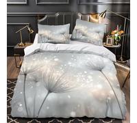 YVASPQRTW Dandelion seeds 3D Printing Duvet Cover 3pcs Microfiber Easy Care Decor Soft bokeh Comforter Cover 2 Pillowcases Hidden Zipper Breathable For Kids & Teens Double（200x200cm）
