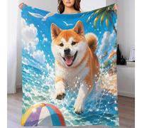 YVASPQRTW Dog Beach 3D Printed Microfiber Throw Blanket Soft Sofa