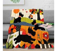 YVASPQRTW Dog Flower 3D Printed Microfiber Throw Blanket Soft Sofa