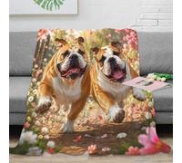 YVASPQRTW Dog Flower 3D Printed Microfiber Throw Blanket Soft Sofa