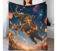 YVASPQRTW Elephant Carnival 3D Printed Microfiber Throw Blanket Soft Sofa