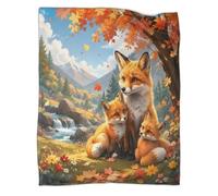 YVASPQRTW Fox Forest 3D Printed Microfiber Throw Blanket Soft Sofa Decor