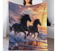 YVASPQRTW Horse Ocean 3D Printed Throw Blanket Microfiber Soft Sofa