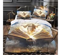 YVASPQRTW Jesus Christ 3D Digital Print Duvet Cover 3pc Premium Microfibre Easy Care religious Quilt Cover 2 Pillowcases Concealed Zipper Bedding Couples Families Double（200x200cm）