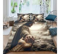 YVASPQRTW Jesus Reaching Hand 3D Digital Bedding, Breathable & Fade Resistant Faith Hope Decor Easy Care for Luxury Bedding Master Bedroom Double（200x200cm）