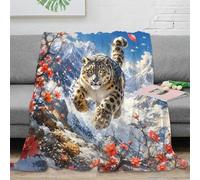YVASPQRTW Leopard Mountain 3D Printed Throw Blanket Microfiber Soft Sofa
