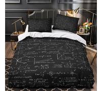 YVASPQRTW Math formulas 3D Printed Quilt Cover 3-Piece Microfiber Lightweight Breathable academic chalkboard Comforter Cover 2 Pillowcases Hidden Zipper Bed Set Girls Bedroom King（220x240cm）