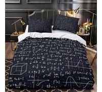 YVASPQRTW mathematical formulas 3D Print Duvet Cover 3pcs Microfibre Fade-Resistant Wash Comforter Cover 2 Pillow Shams Zipper Closure Machine Washable Adult Room Double（200x200cm）