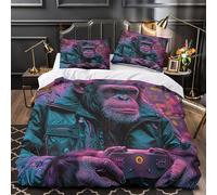YVASPQRTW Monkey 3D Printing Artistic And Interesting Animals Comforter Cover Soft Microfibre Quilted with Zipper for Teens And Adults Single（140x200cm）