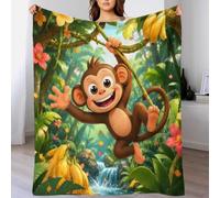 YVASPQRTW Monkey Jungle 3D Printed Microfiber Throw Blanket Soft Sofa
